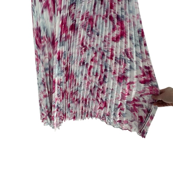 NWT Halogen Sleeveless Pleated Sharkbite Hem Midi Halter Dress Magenta Size XL - Picture 5 of 10